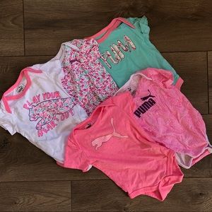 BNWOT baby girl puma onesie set